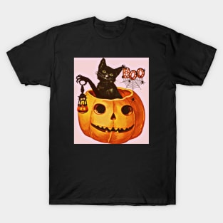 Black Cat Inside Jack O Lantern T-Shirt